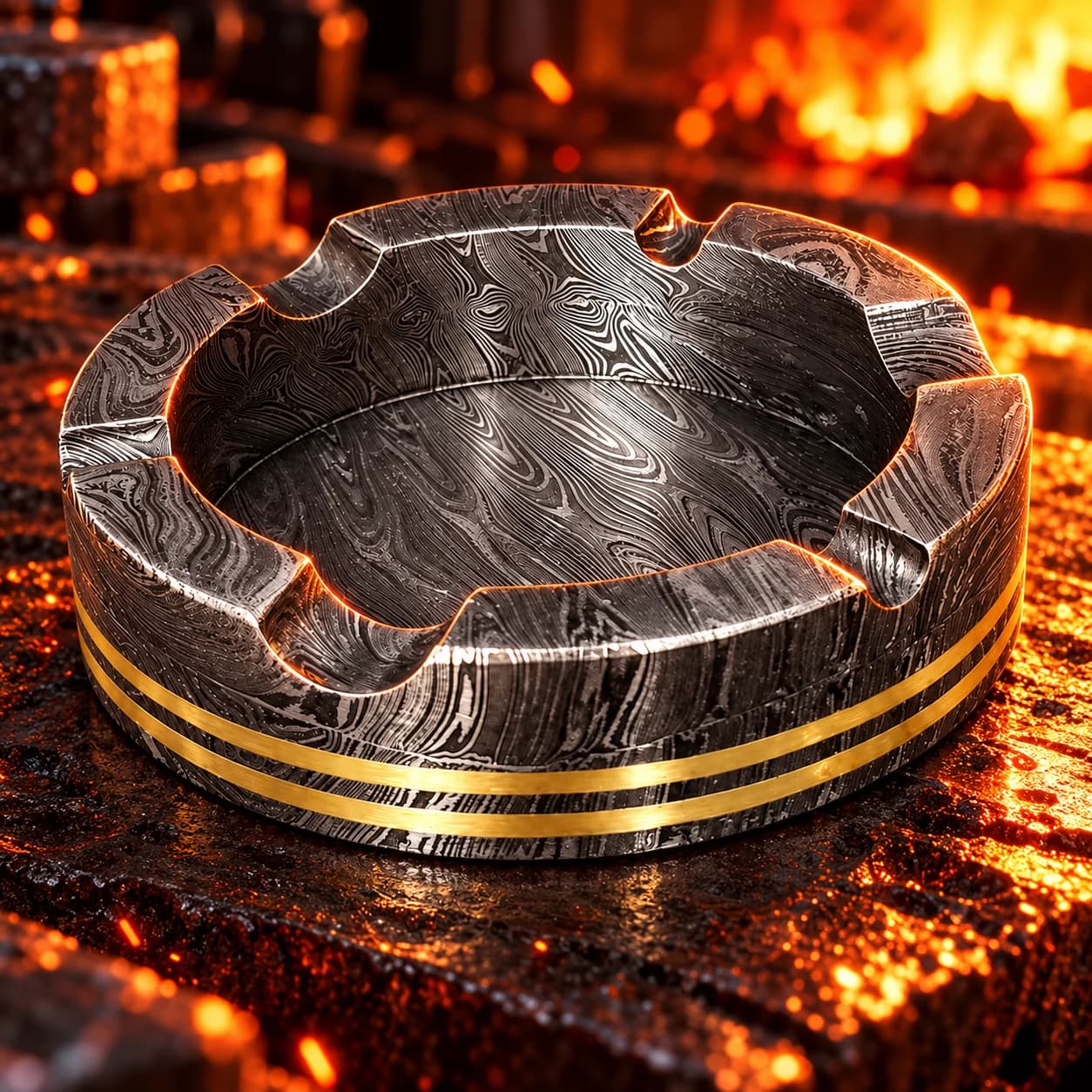 Side view showing the construction of the square ashtray