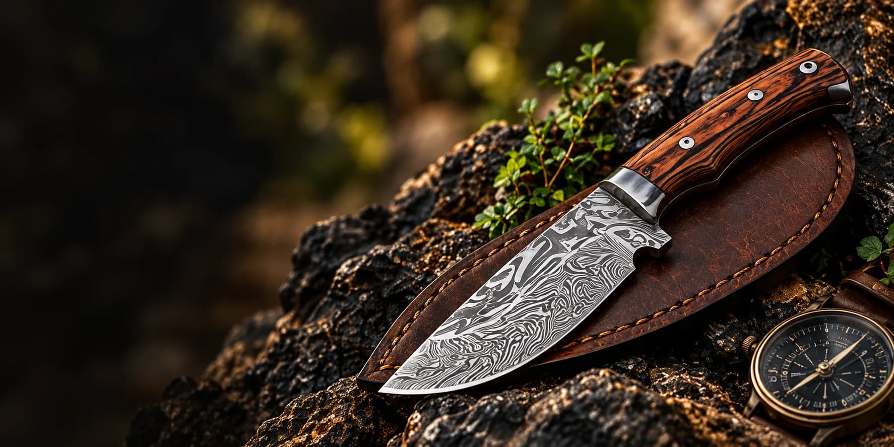 Custom Handmade Damascus Skinner Knife product presentation